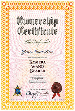 Downloadable Kymera Wand Ownership Certificate