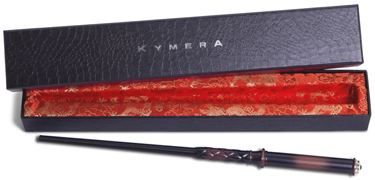 Kymera Wand with its Silk Lined Box at angle